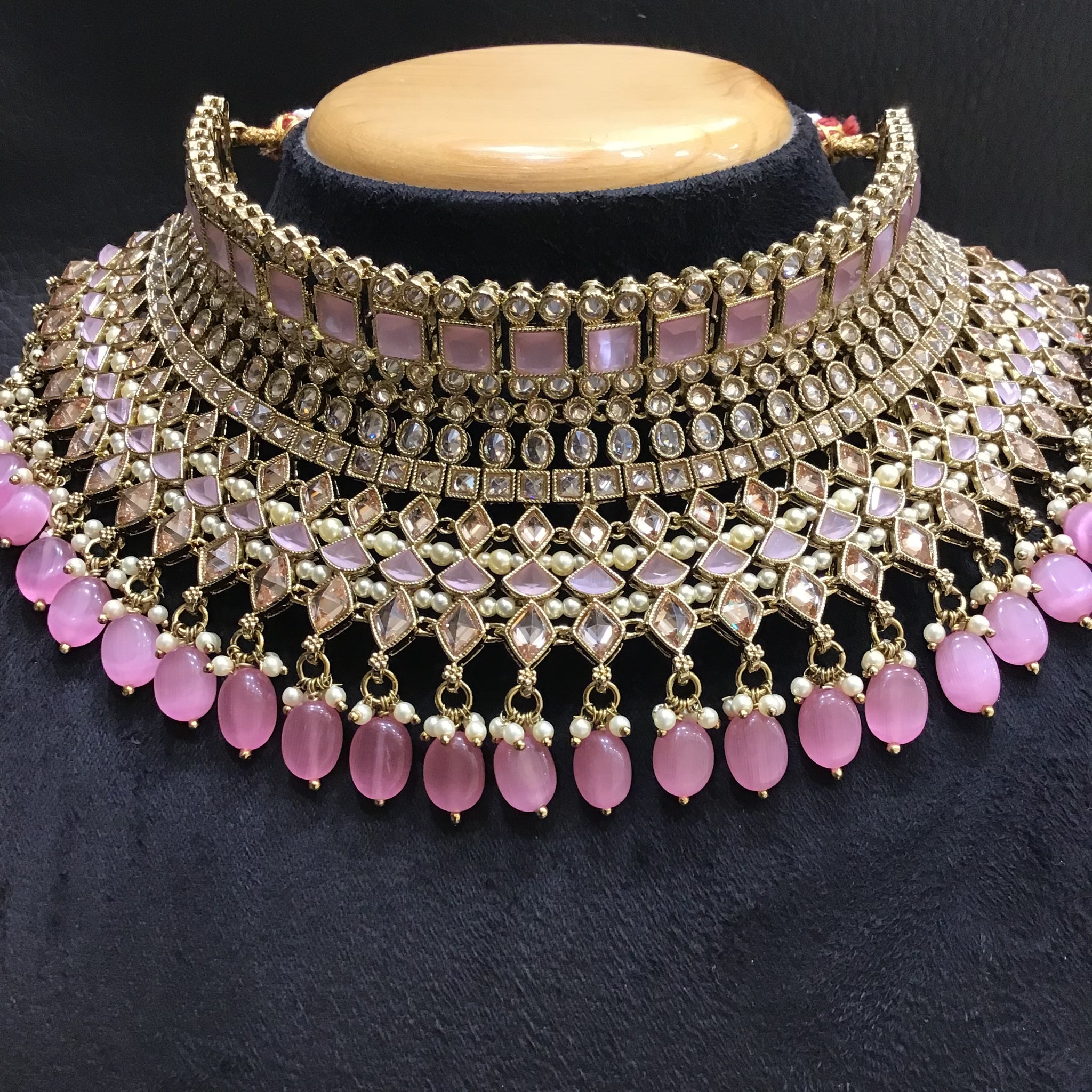 Pink Antique Choker Set - Dazzles Jewellery