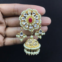 Pachhi Kundan Antique Gold  Jhumki Earring 5638-9703 - Dazzles Jewellery