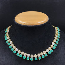 Green Zircon/AD Necklace Set - Dazzles Jewellery