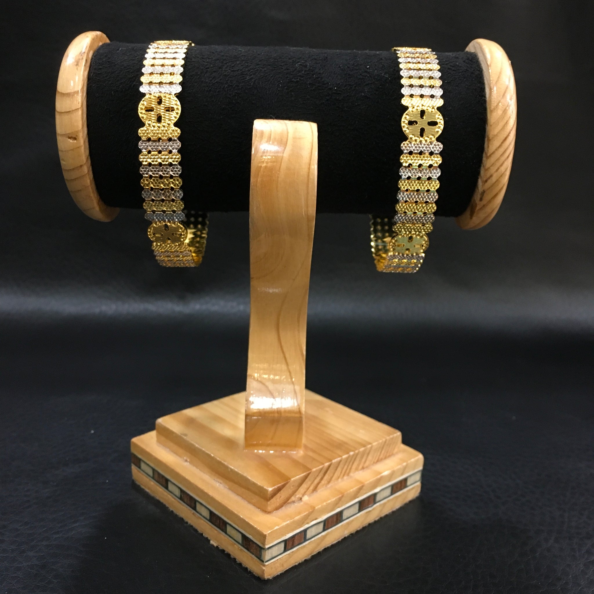 Gold Plated Bangles/Kada 17447-4620 - Dazzles Jewellery