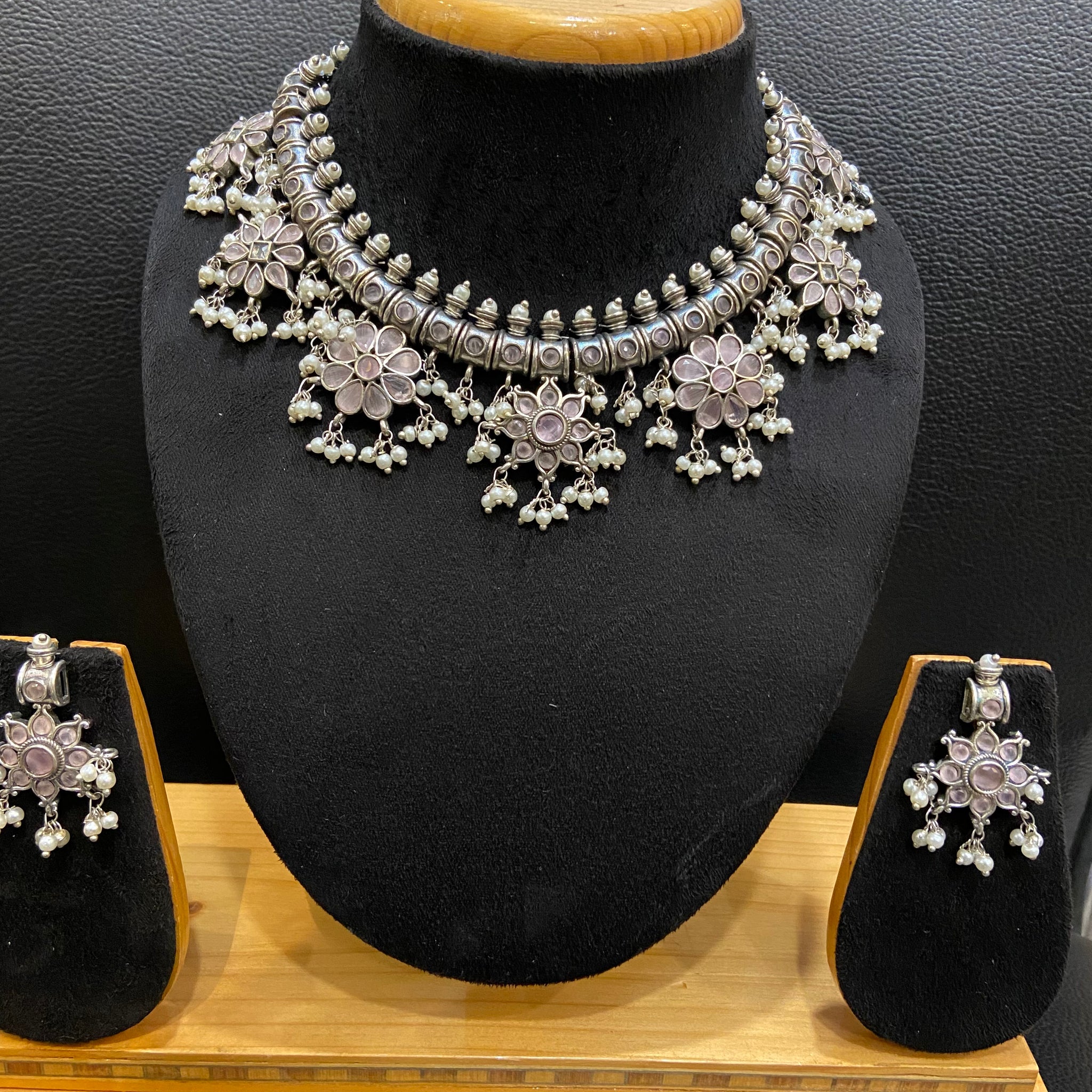 Oxidized Necklace Set 1213-69 - Dazzles Jewellery