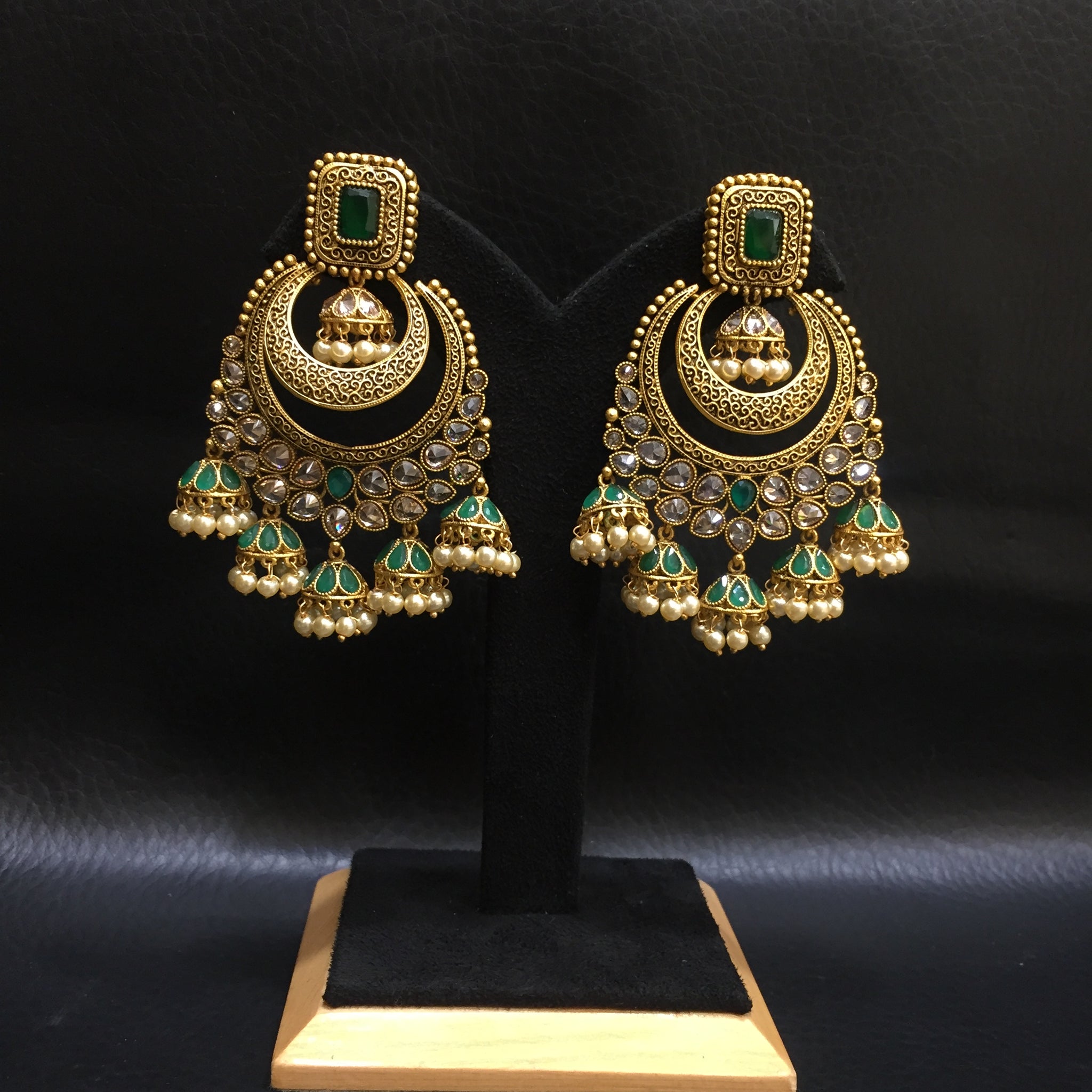 Green Gold Look Earring 16515-3662 - Dazzles Jewellery