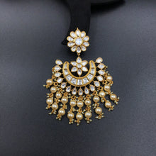 White Kundan Chandbali 12147-8457 - Dazzles Jewellery