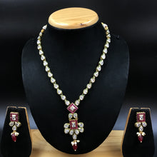 Round Neck Polki Necklace Set 4876-21 - Dazzles Jewellery