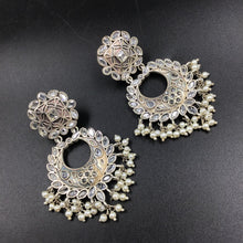 Chandbali Oxidized Earring 4703-59 - Dazzles Jewellery