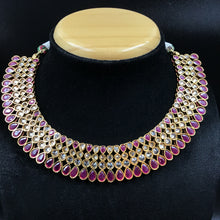 Gold Plated Round Necklace Set 1596-01 - Dazzles Jewellery