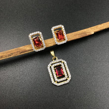 Light Zircon/AD Pendant Set 3447-68 - Dazzles Jewellery