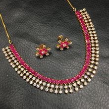 Ruby Zircon/AD Necklace Set - Dazzles Jewellery