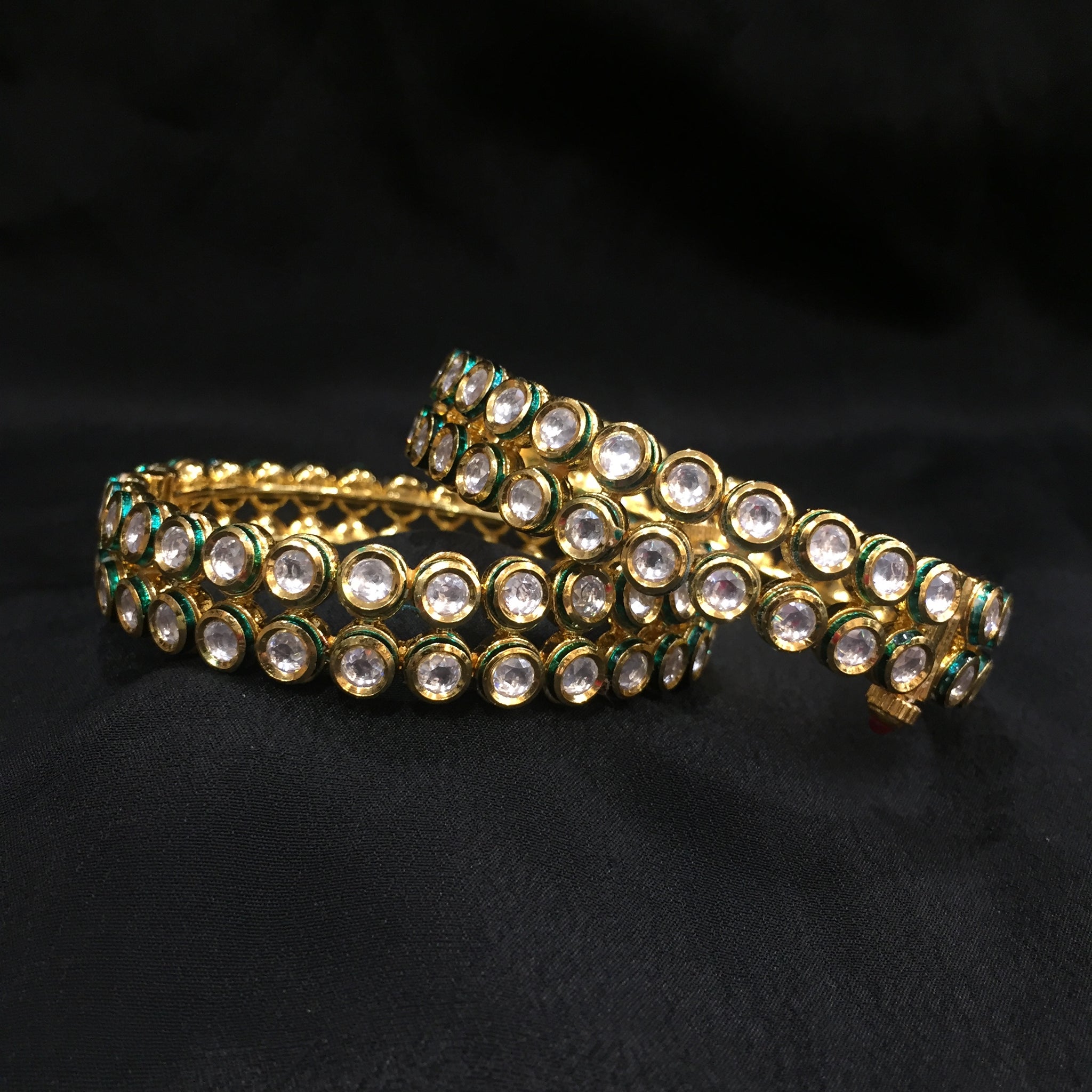 Kundan Bangles/Kada 4069-28 - Dazzles Jewellery