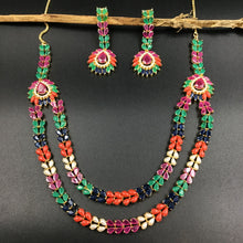 Round Neck Jadau Necklace Set 5993-65 - Dazzles Jewellery