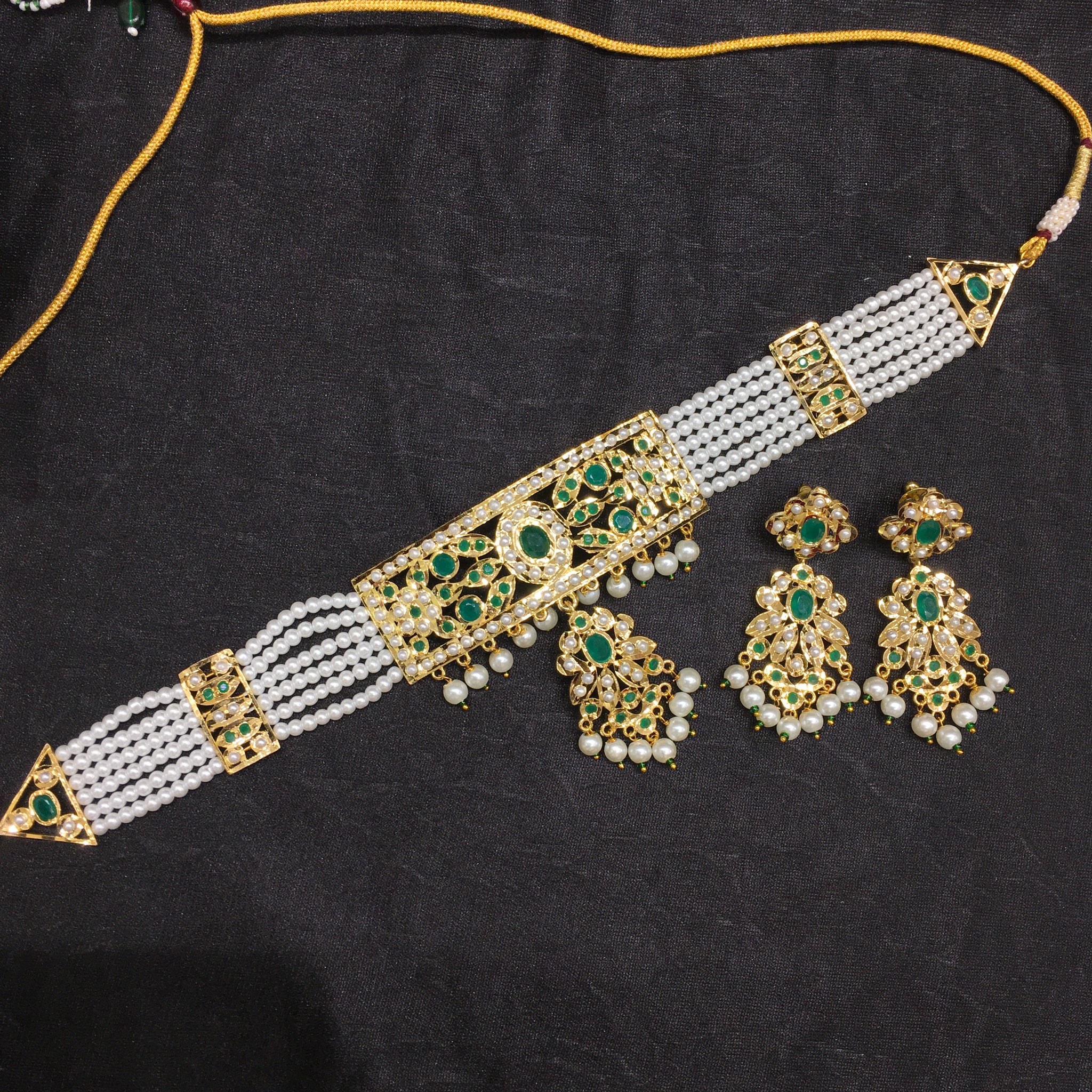 Choker Jadau Necklace Set 5629-65 - Dazzles Jewellery
