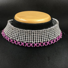 Choker Zircon/AD Necklace Set 3164-11 - Dazzles Jewellery