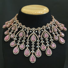 Round Neck Zircon/AD Necklace Set 5586-69 - Dazzles Jewellery