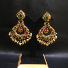 Ruby Green Gold Look Earring - Dazzles Jewellery