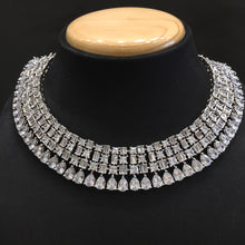 Silver Zircon/AD Necklace Set - Dazzles Jewellery