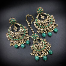 Polki Green Maang Tikka 12183-8487 - Dazzles Jewellery