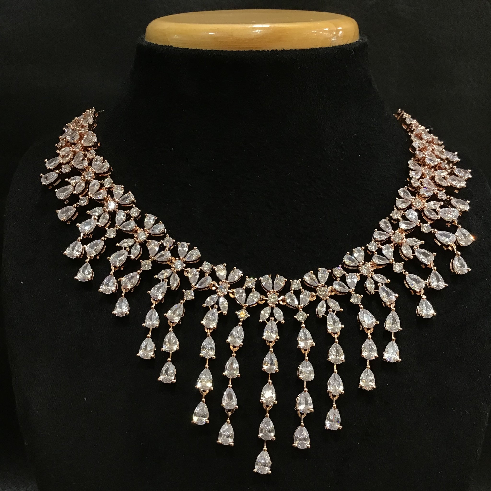 Zircon/AD Necklace Set 1181-69 - Dazzles Jewellery