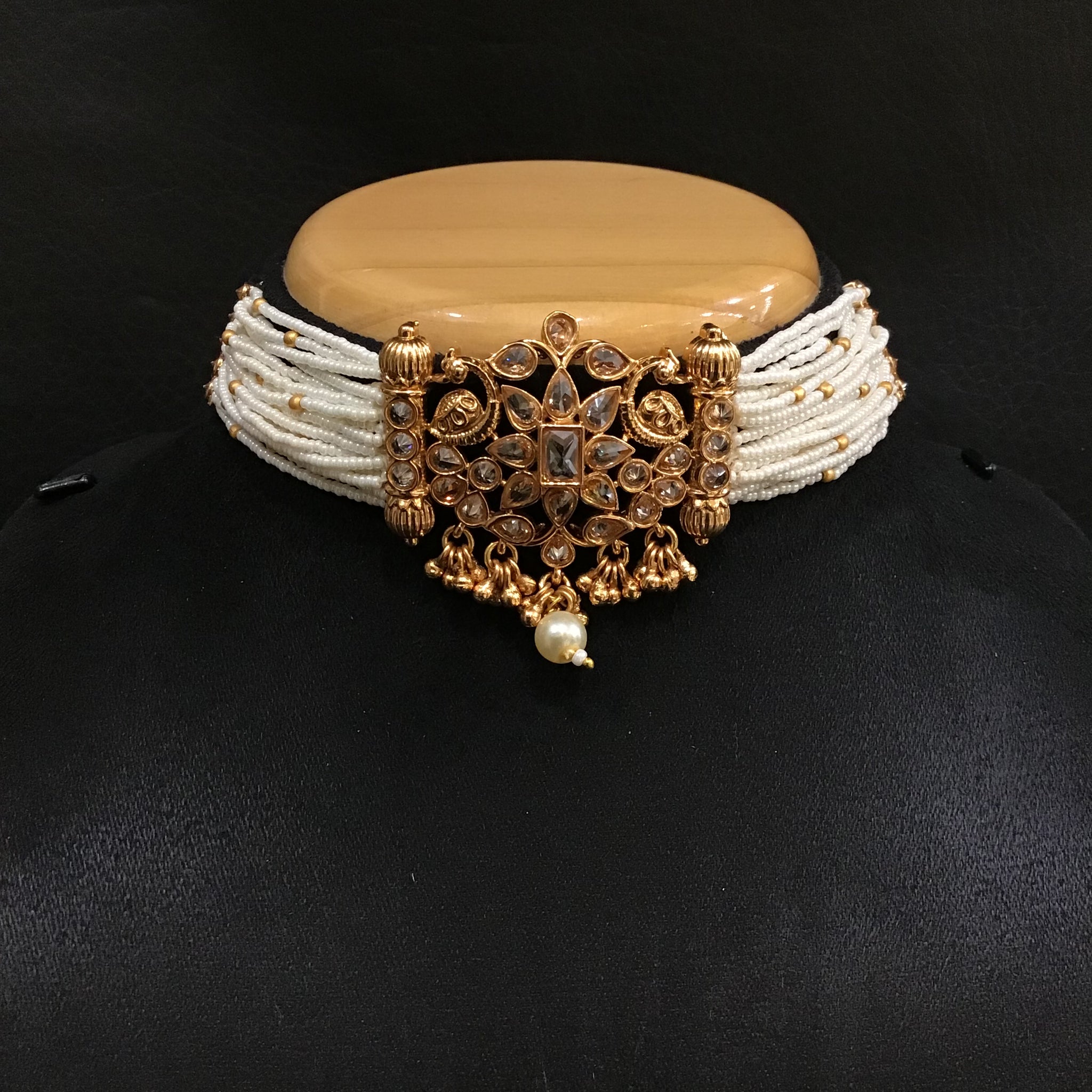 Gold Look Choker Set 1559-28 - Dazzles Jewellery