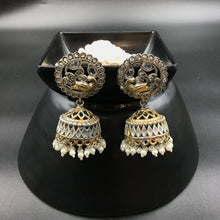 Jhumki Oxidized Earring 4690-59 - Dazzles Jewellery