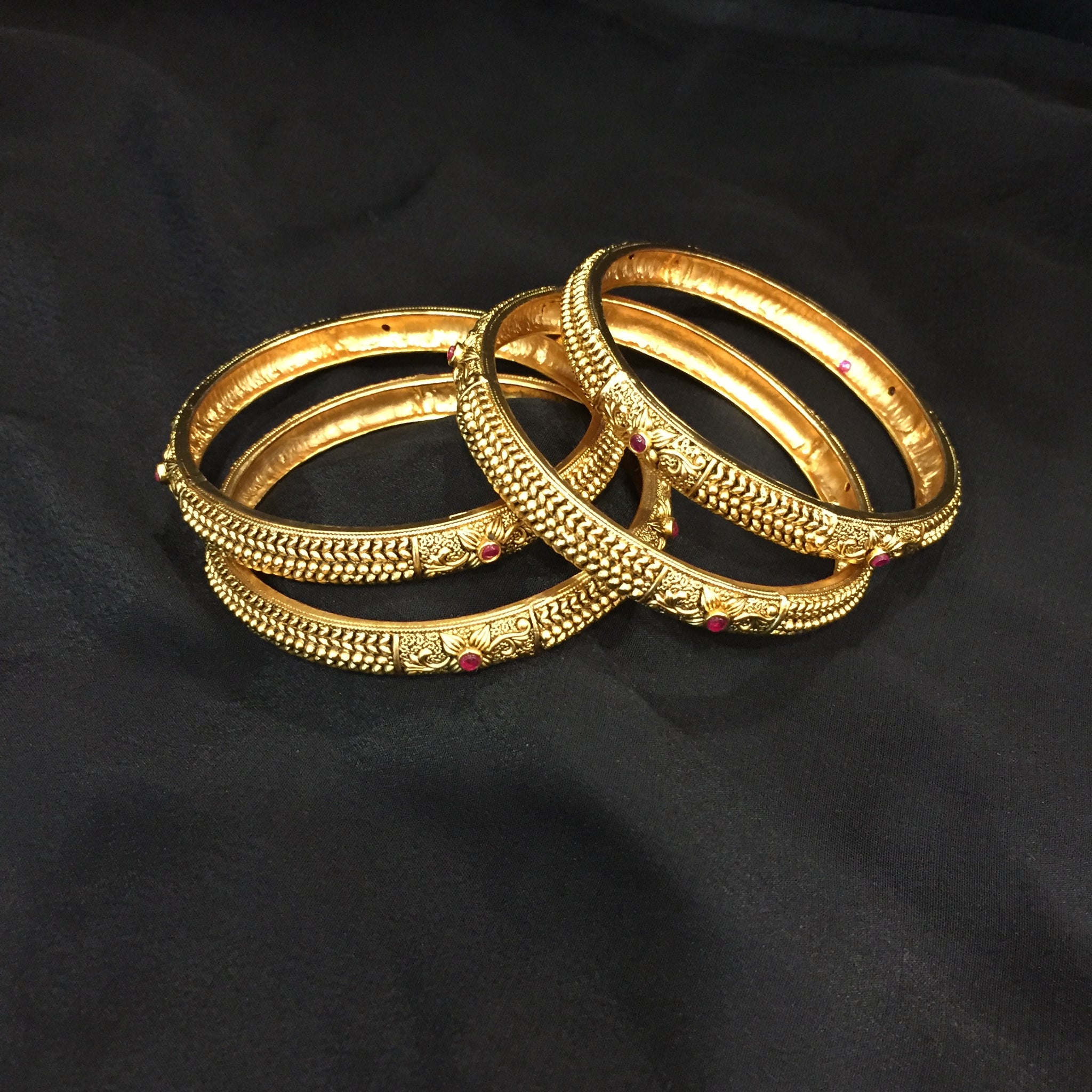 Antique Gold Finish Bangles/Kada 4507-1 - Dazzles Jewellery
