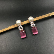 Rose Gold Polish Zircon/AD Earring 6713-69 - Dazzles Jewellery