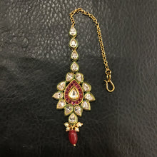 Kundan Polki Maang Tikka 4969-21 - Dazzles Jewellery