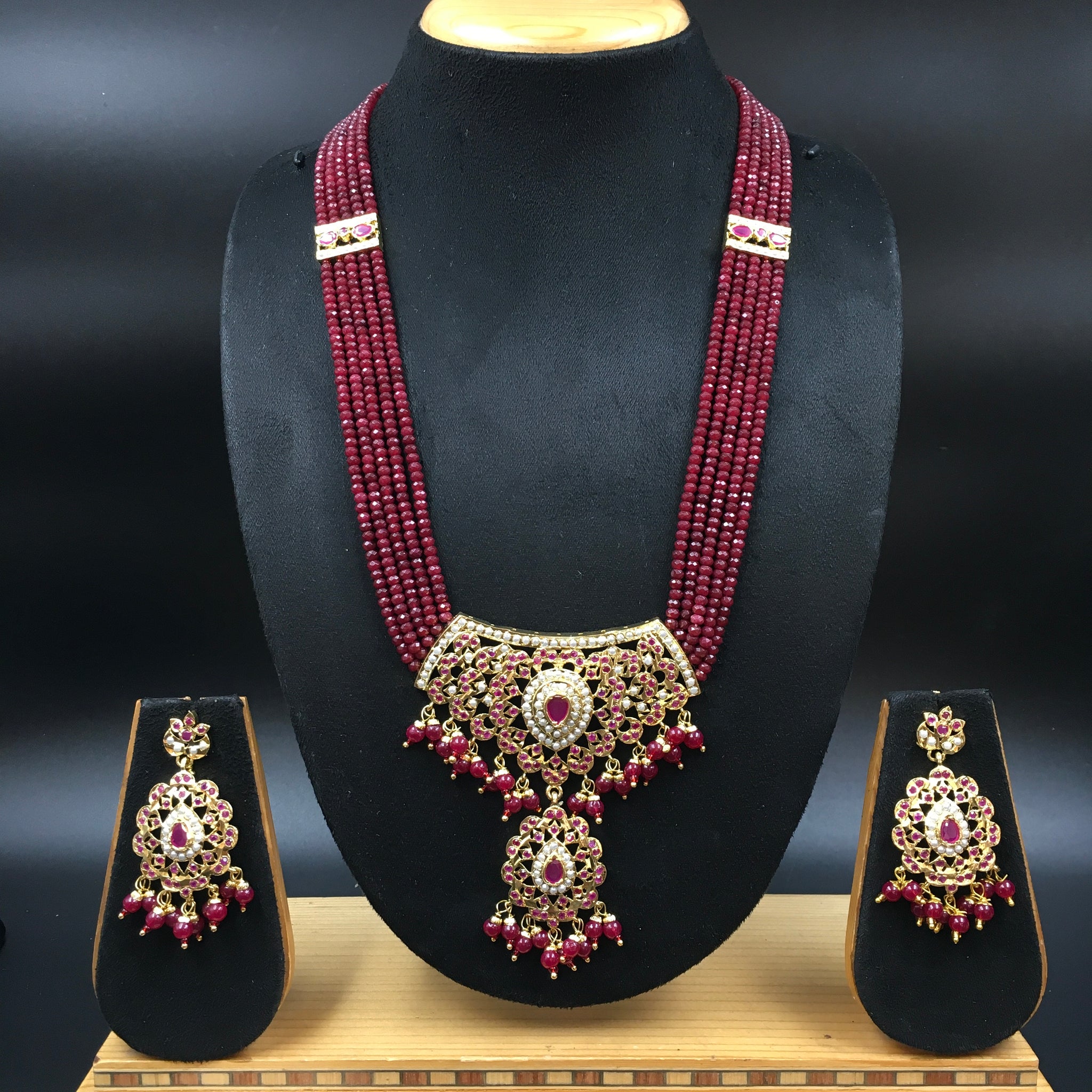 Heavy Jadau Pendant Set 3535 - Dazzles Jewellery
