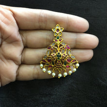 Ruby Green Gold Look Necklace Set 16695 - Dazzles Jewellery