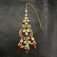 Kundan Polki Maang Tikka 4966-21 - Dazzles Jewellery
