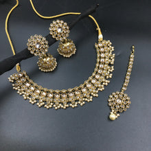 Round Neck Antique Necklace Set 4646-33 - Dazzles Jewellery