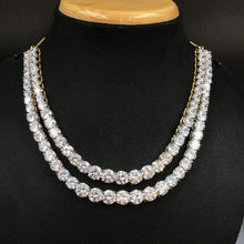 Round Neck Double Line Zircon/AD Necklace 3171-08 - Dazzles Jewellery