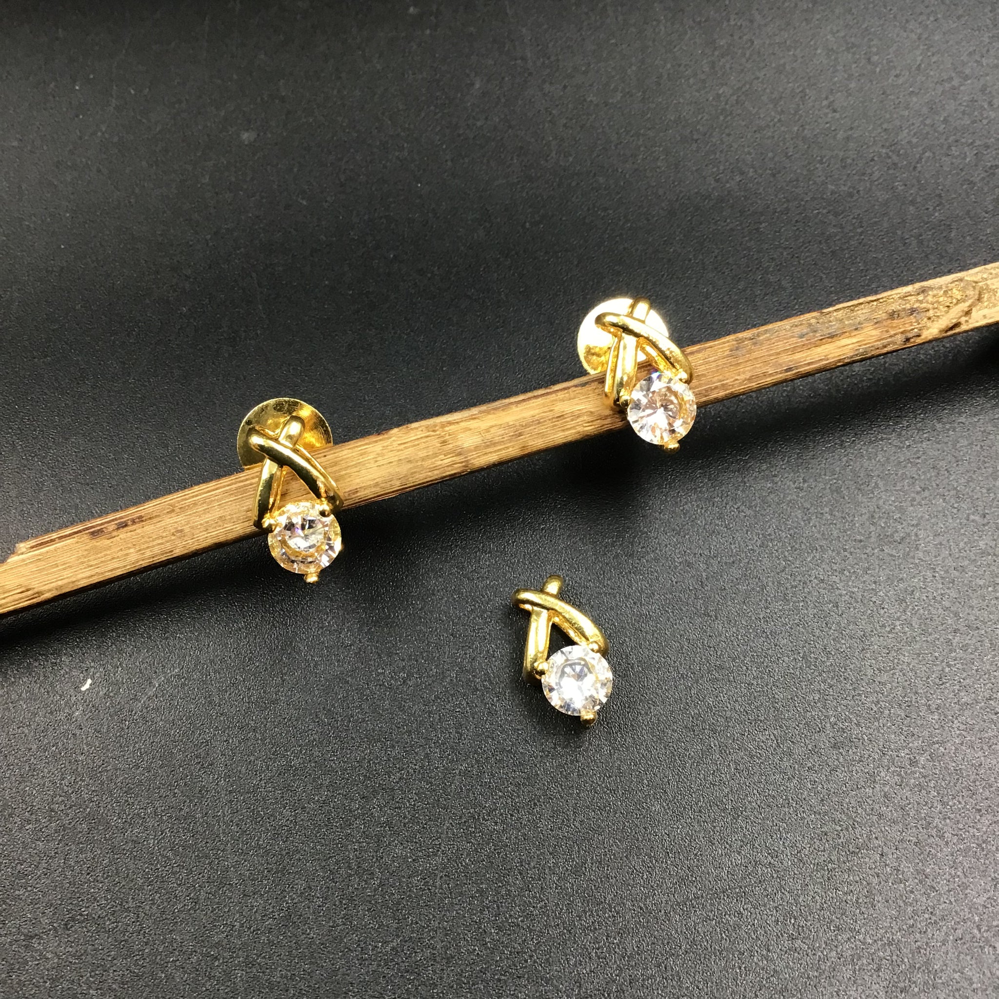 Gold Zircon/AD Pendant Set - Dazzles Jewellery