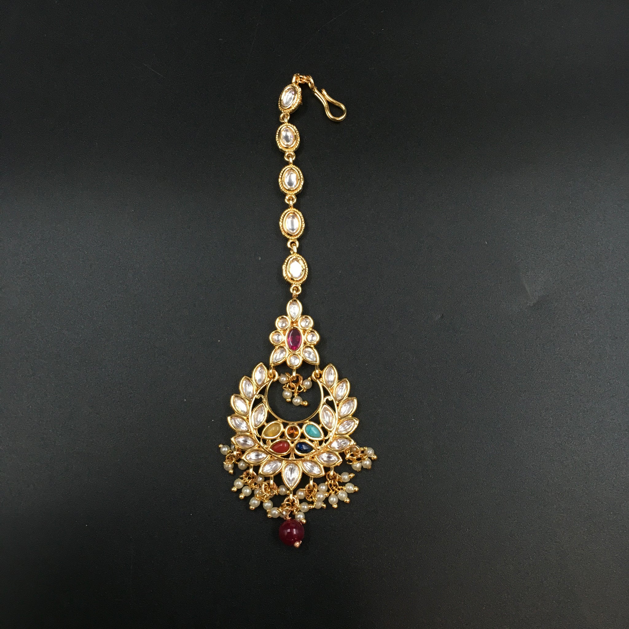Kundan Maang Tikka 3835-28 - Dazzles Jewellery