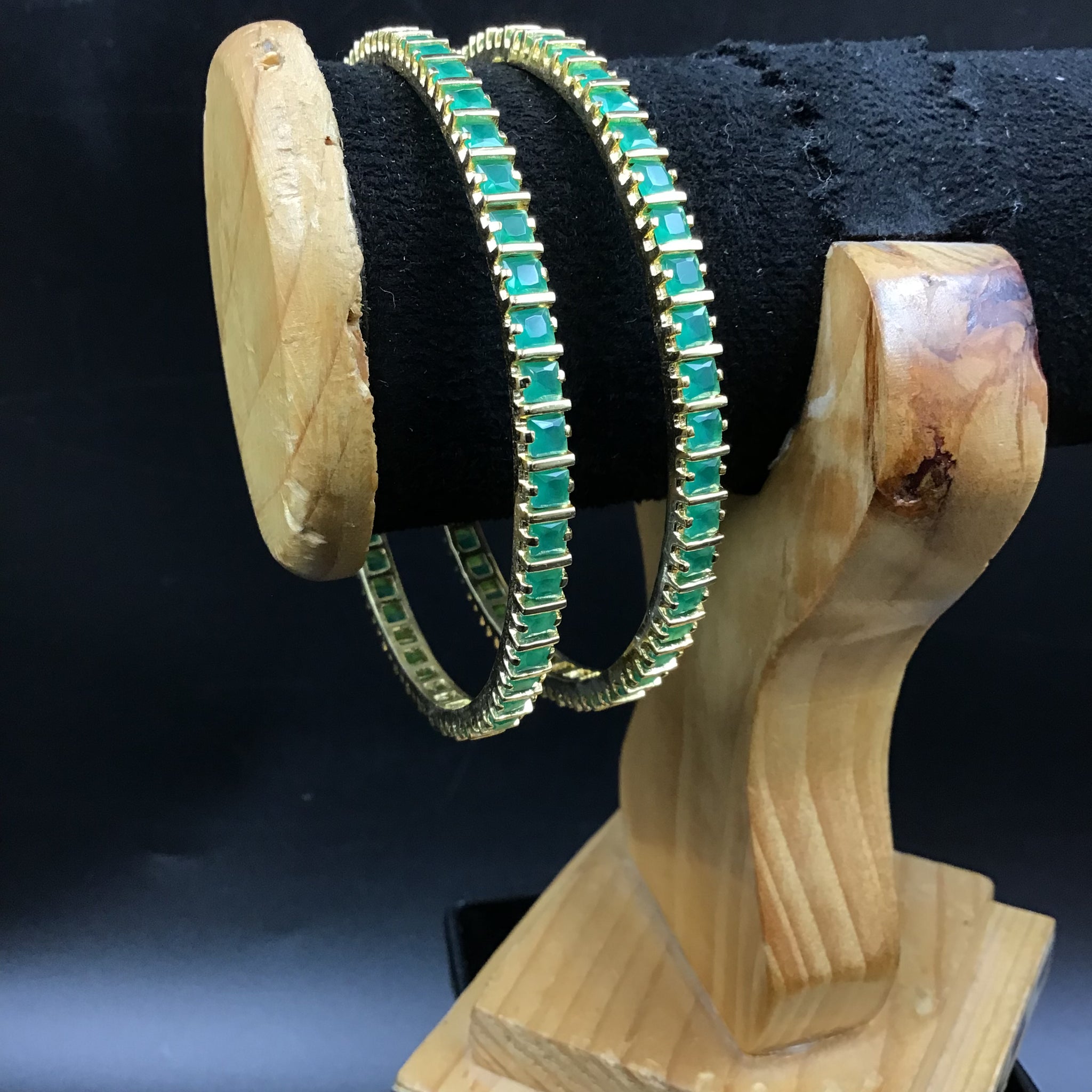 Green Bangles/ kada11128-7078 - Dazzles Jewellery