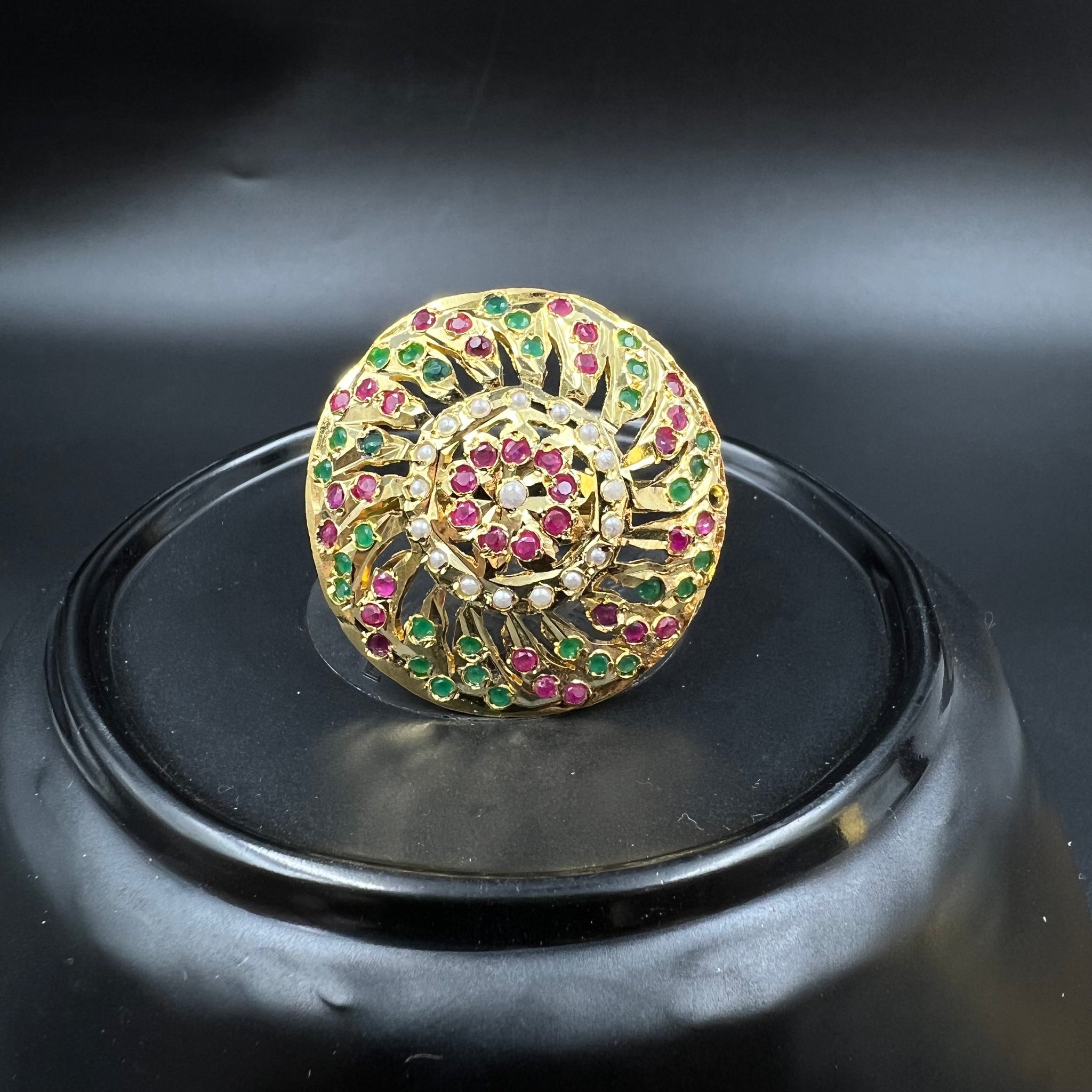 Adjustable Jadau Ring 5796-73 - Dazzles Jewellery