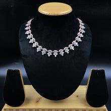 Rose Gold Zircon/AD Necklace Set - Dazzles Jewellery