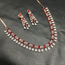 Ruby Zircon/AD Necklace Set - Dazzles Jewellery