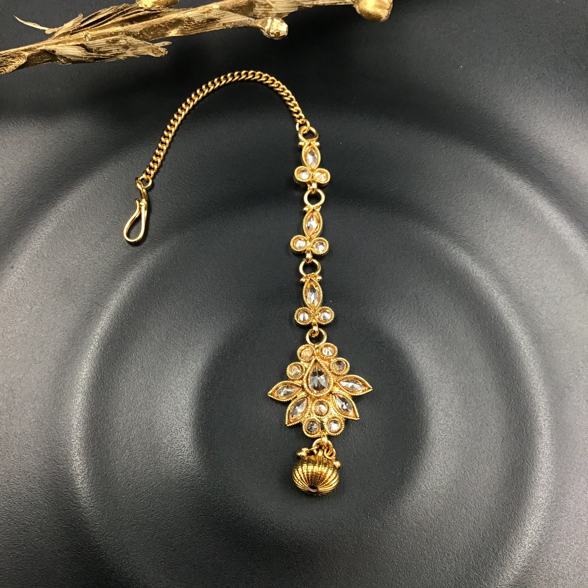 Maang Tikka Gold Look 2731-100-1 - Dazzles Jewellery