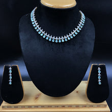 Mint Green Zircon/AD Necklace Set - Dazzles Jewellery
