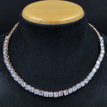 Rose Gold Zircon/AD Necklace Set - Dazzles Jewellery