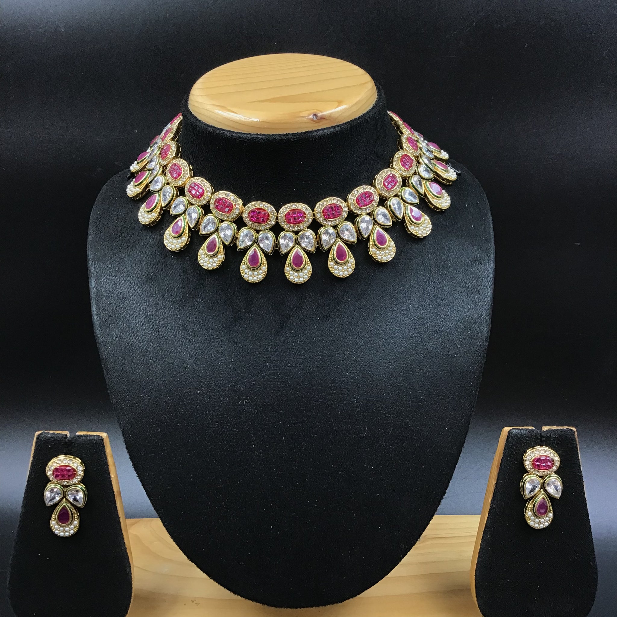 Polki Necklace Set 1425-21 - Dazzles Jewellery