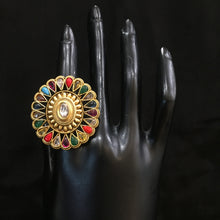 Antique Gold Finish Ring 4016-28 - Dazzles Jewellery