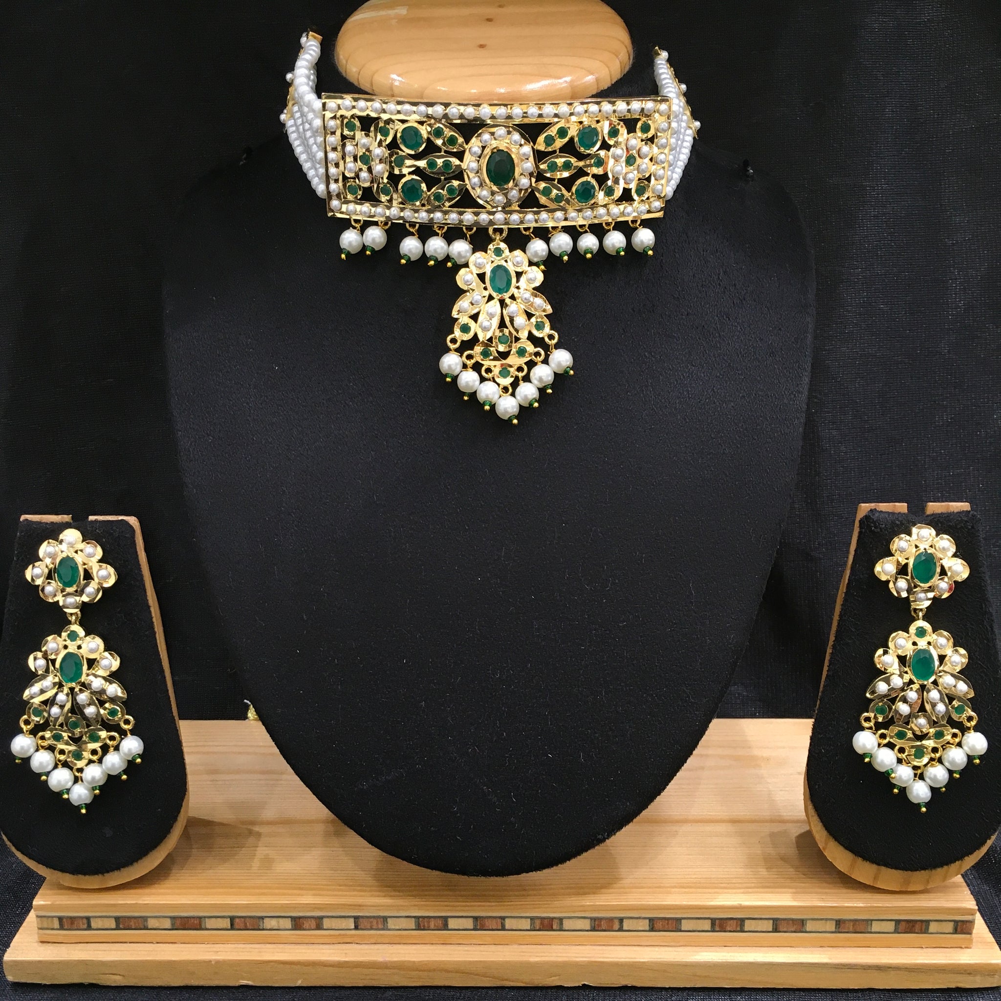 Choker Jadau Necklace Set 5629-65 - Dazzles Jewellery