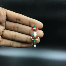 Ruby Green Jadau Necklace Set - Dazzles Jewellery