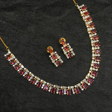Round Neck Zircon/AD Necklace Set 6194-08 - Dazzles Jewellery