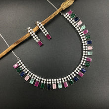Round Neck Zircon/AD Necklace Set 3152-11 - Dazzles Jewellery
