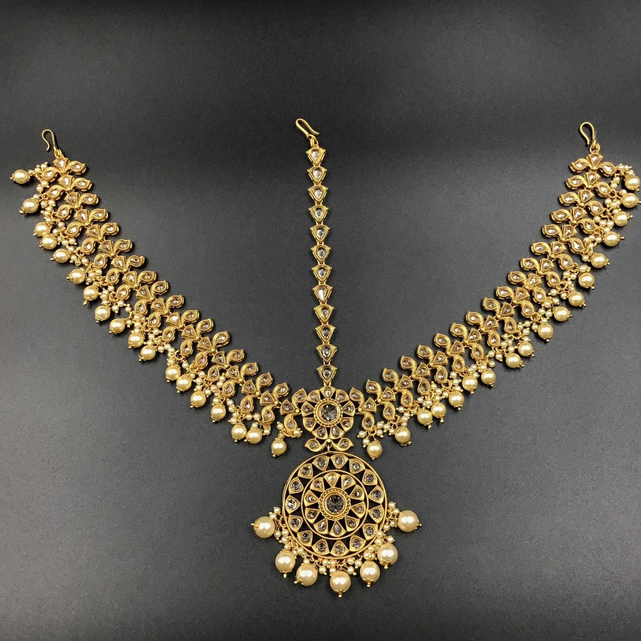 Gold Polish Bridal Mathapatti 12822 - Dazzles Jewellery