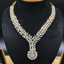 Round Neck Gold Polish Zircon/AD Necklace Set 6254-100 - Dazzles Jewellery