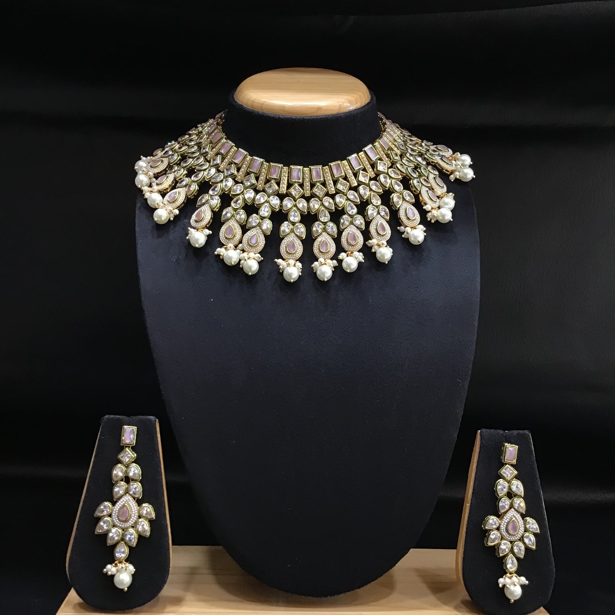 Polki Necklace Set 1010-21 - Dazzles Jewellery