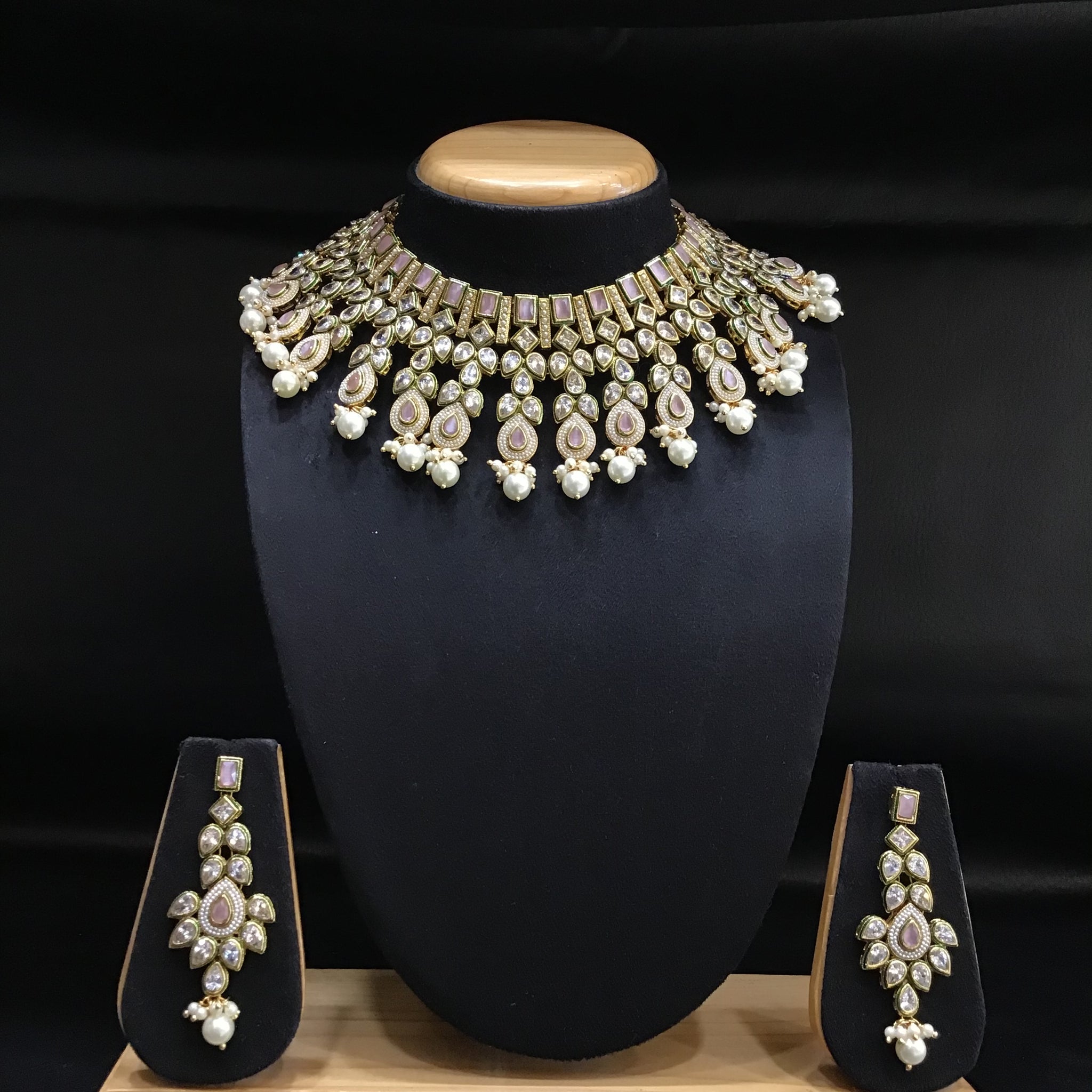 Polki Necklace Set 1010-21 - Dazzles Jewellery
